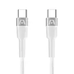 CABLE TRENZADO DE NAILON DURA SPEED DE 65W TIPO C EN AMBOS LADOS DE 1.8M BLANCO ARGCB0047